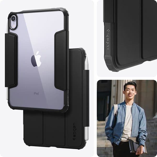 Spigen - ACS03765 - Ultra Hybrid Pro-fodral kompatibelt med iPad Mini 6 2021 8,3 tum 6:e generationen - Mattsvart