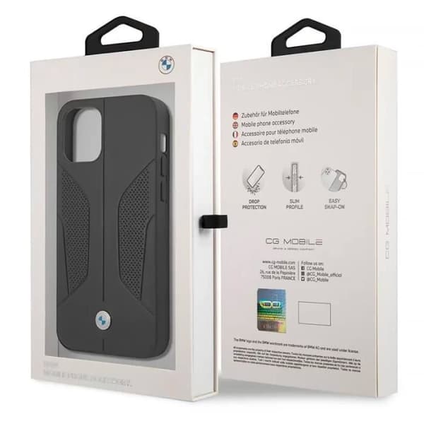 iPhone 12 & 12 Pro | BMW Fodral med perforerade sidor i äkta läder