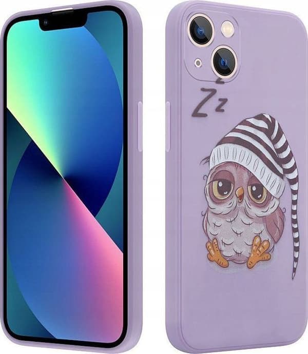 Hus - etui - strumpa Maxximus MX OWL SLEEPY SAMSUNG S21+ 5G VIOLET / VIOLET
