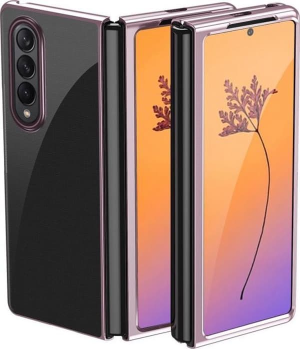 Hurtel - 187765093 - Pläteringsfodral för Samsung Galaxy Z Fold 4 med rosa metallram
