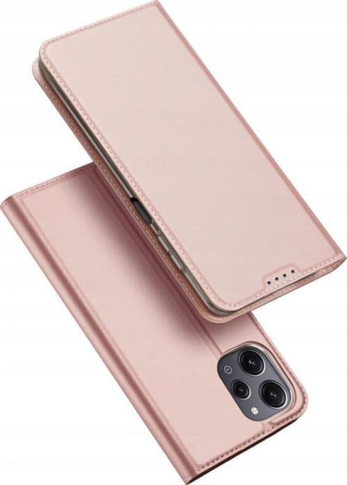 Dux ducis Etui med fäll, plånbok och Skin Pro-stöd för Xiaomi Poco M6 Pro / Redmi 12/12R - rosa