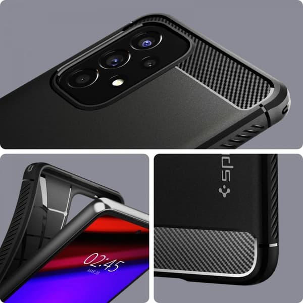 Coque - SPIGEN - Rugged Armor - Silikon - Svart - Mjuk