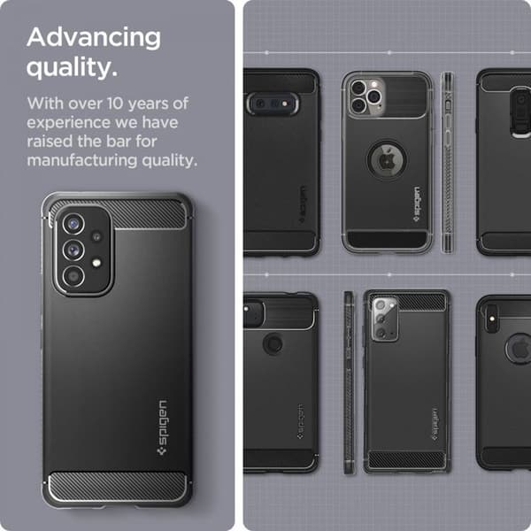 Coque - SPIGEN - Rugged Armor - Silikon - Svart - Mjuk
