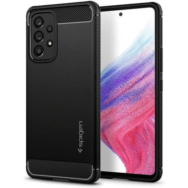 Coque - SPIGEN - Rugged Armor - Silikon - Svart - Mjuk