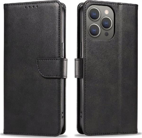 Housse - etui - chaussette Hurtel etui i läder för iPhone 16 Pro - svart