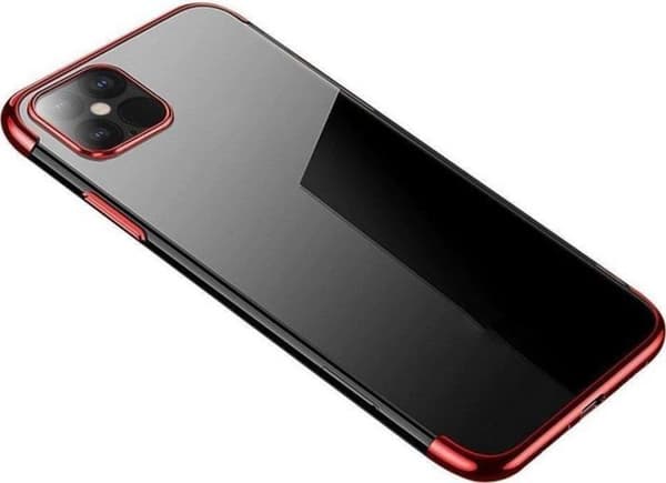 Hurtel - 187737373 - Klar färg gel-skallefodral med metallram för Xiaomi Redmi Note 11S / Note 11 röd