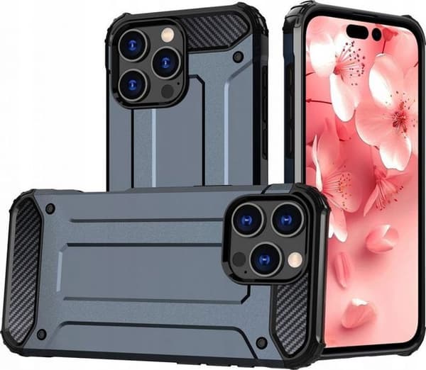 Coque telefon - mobilbumper Hurtel Coque blindée Hybrid Armor för iPhone 16 Pro - blå