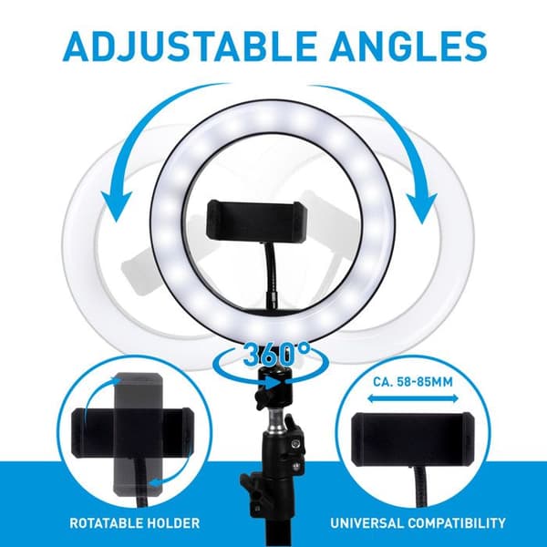LED-ringljus - Grundig - 8711252249865 - Stativ - Selfie-belysning - Professionella resultat