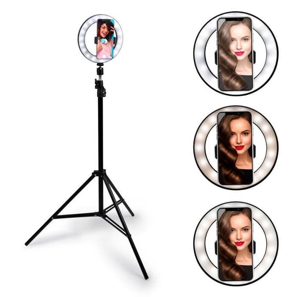 LED-ringljus - Grundig - 8711252249865 - Stativ - Selfie-belysning - Professionella resultat