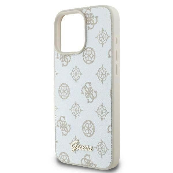 Coque iPhone 16 Pro Max - Guess - Peony Script Logo - Ekologisk läder - Mjuk - MagSafe
