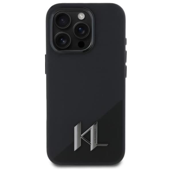Coque för iPhone 16 Pro - Karl Lagerfeld Silicone MagSafe (KLHMP16LSCMKMPCK) - Initiale Shadow Metal