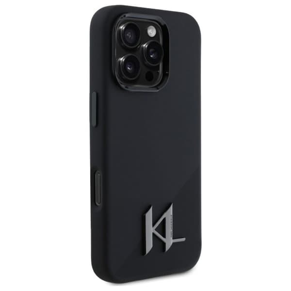 Coque för iPhone 16 Pro - Karl Lagerfeld Silicone MagSafe (KLHMP16LSCMKMPCK) - Initiale Shadow Metal