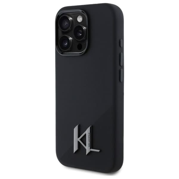 Coque för iPhone 16 Pro - Karl Lagerfeld Silicone MagSafe (KLHMP16LSCMKMPCK) - Initiale Shadow Metal