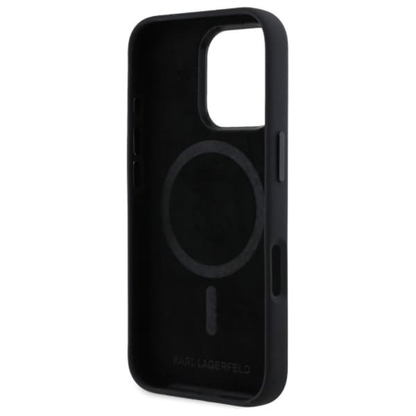 Coque för iPhone 16 Pro - Karl Lagerfeld Silicone MagSafe (KLHMP16LSCMKMPCK) - Initiale Shadow Metal