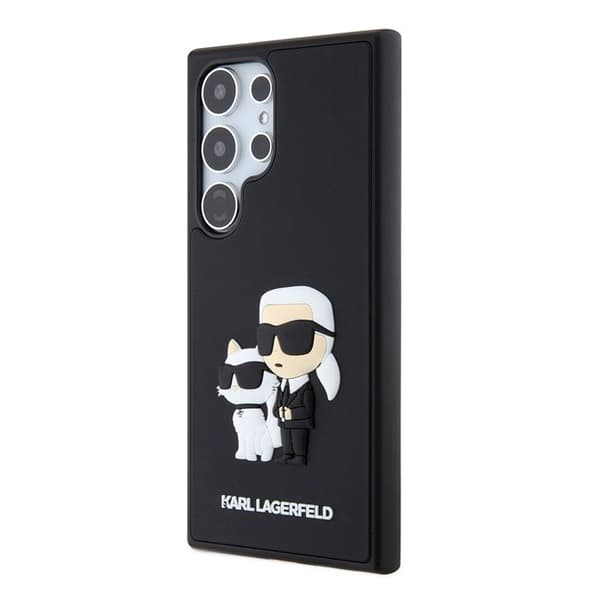 Coque för Samsung Galaxy S24 Ultra - Karl Lagerfeld Design 3D (KLHCHCS24L3DRKCNK) - Gummi Karl&amp;Choupette