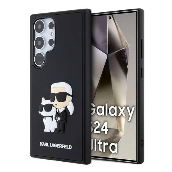 Coque för Samsung Galaxy S24 Ultra - Karl Lagerfeld Design 3D (KLHCHCS24L3DRKCNK) - Gummi Karl&Choupette