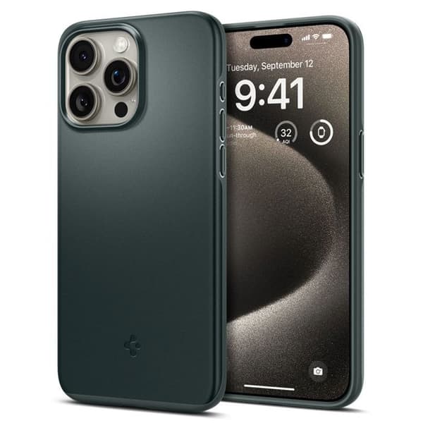 Coque för iPhone 15 Pro Max - Spigen Thin Fit - Abyssgrön