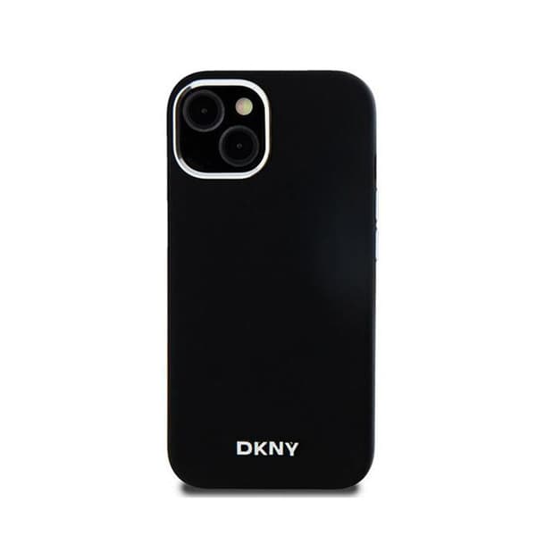 DKNY Liquid Silicone Small Metal Logo MagSafe - Fodral för iPhone 15/14/13 (svart)