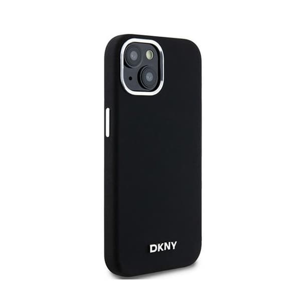 DKNY Liquid Silicone Small Metal Logo MagSafe - Fodral för iPhone 15/14/13 (svart)
