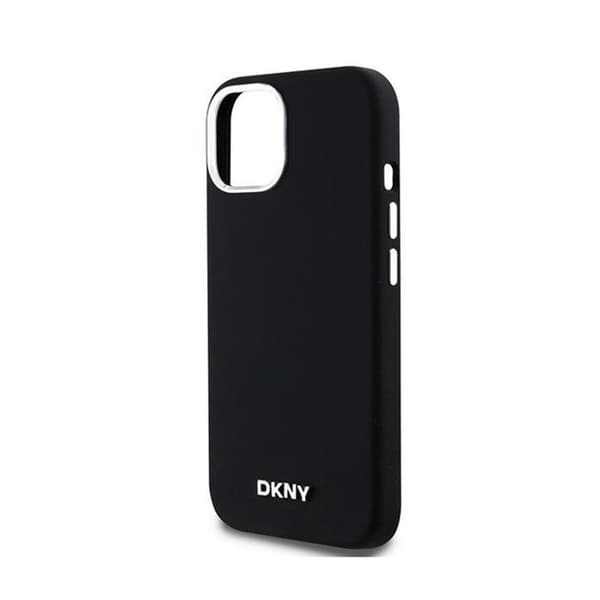 DKNY Liquid Silicone Small Metal Logo MagSafe - Fodral för iPhone 15/14/13 (svart)