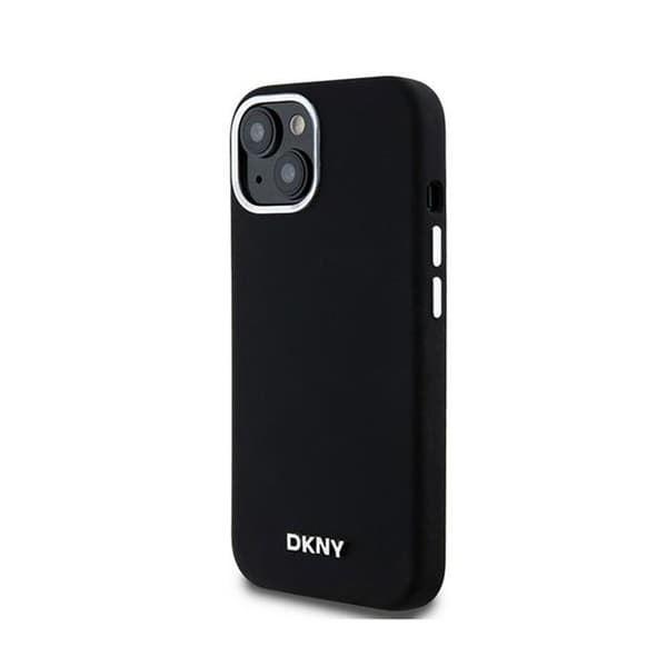 DKNY Liquid Silicone Small Metal Logo MagSafe - Fodral för iPhone 15/14/13 (svart)