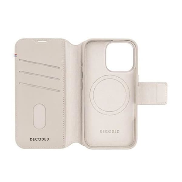 MagSafe-kompatibelt iPhone 16 Pro-fodral med korthållare i beige läder