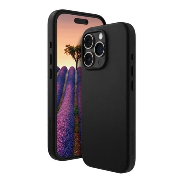 Skyddsskal - DBRAMANTE1928 - iPhone 16 Pro Max - Förstärkt - MagSafe - Svart Läder
