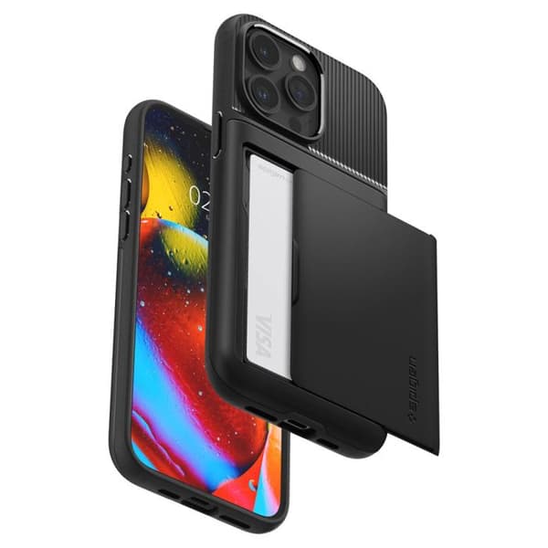 Coque för iPhone 15 Pro - Spigen Slim Armor CS - Svart