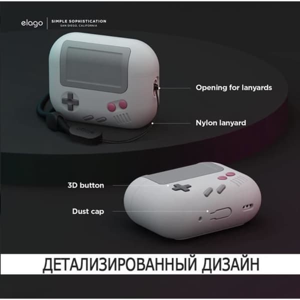 Étui Elago AW5 med rem för AirPods Pro 2 ljusgrå
