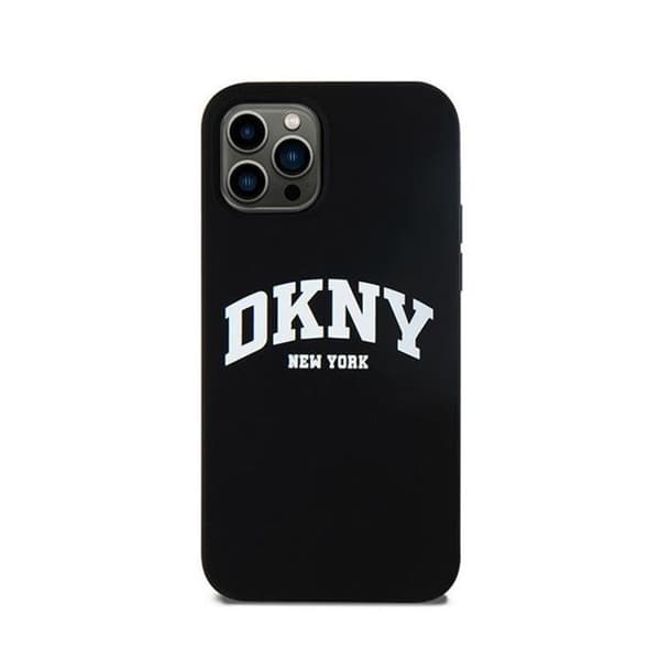 DKNY Liquid Silicone White Logo Print MagSafe - Fodral för iPhone 12 / iPhone 12 Pro (svart)