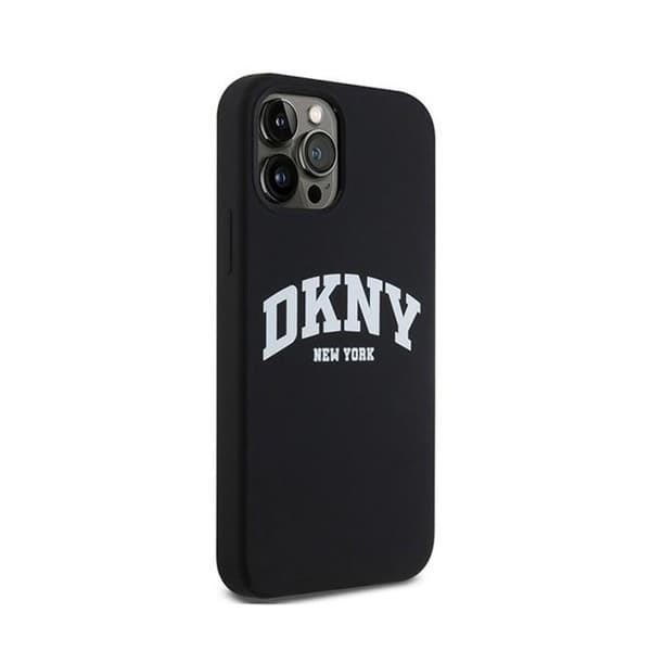 DKNY Liquid Silicone White Logo Print MagSafe - Fodral för iPhone 12 / iPhone 12 Pro (svart)