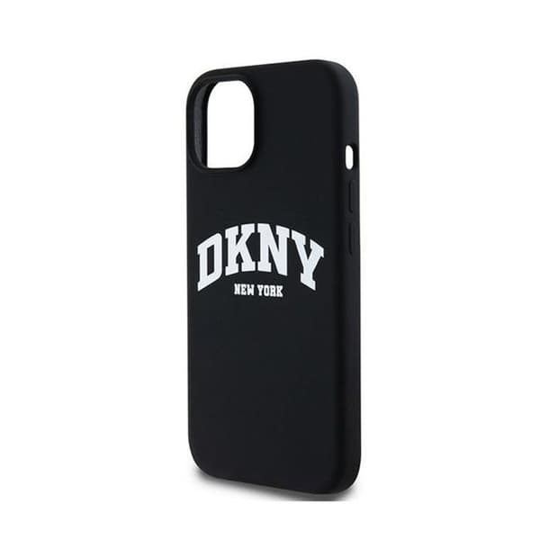 DKNY Liquid Silicone White Logo Print MagSafe - Fodral för iPhone 12 / iPhone 12 Pro (svart)