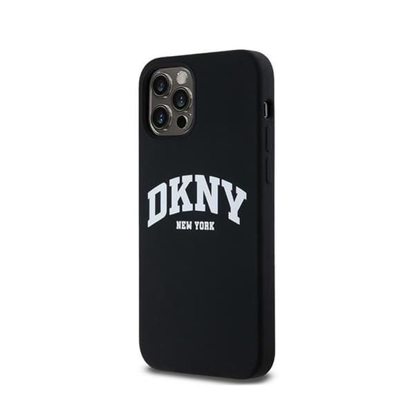 DKNY Liquid Silicone White Logo Print MagSafe - Fodral för iPhone 12 / iPhone 12 Pro (svart)