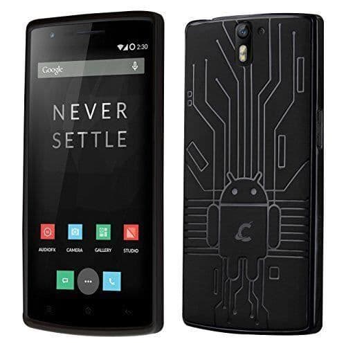 CruzerLite Bugdroid Circuit TPU-fodral för OnePlus One - Förpackning för detaljhandel - Svart - 1P1-Circuit-Svart