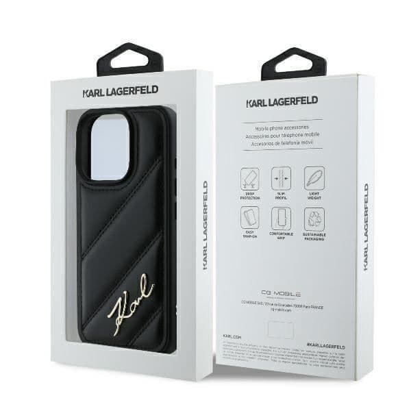 Coque Souple - Karl Lagerfeld - iPhone 16 Pro 6.3" - Matelassé - Ekologiskt Läder - Vintage