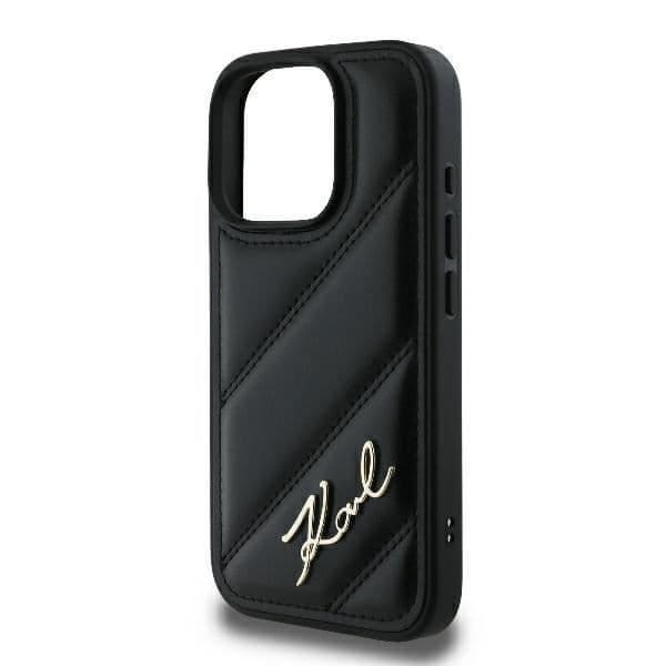 Coque Souple - Karl Lagerfeld - iPhone 16 Pro 6.3" - Matelassé - Ekologiskt Läder - Vintage