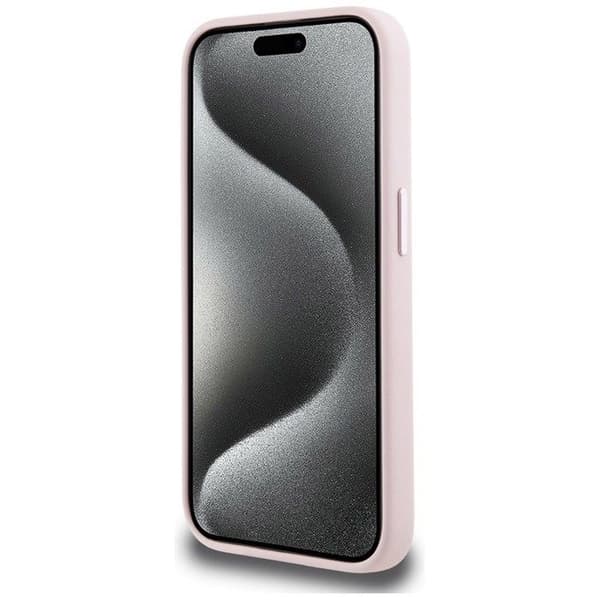 Coque för iPhone 15 Pro Max - Karl Lagerfeld Silicone MagSafe (KLHMP15XSCMKKMPCP) - Initial Metall Skugga Rosa