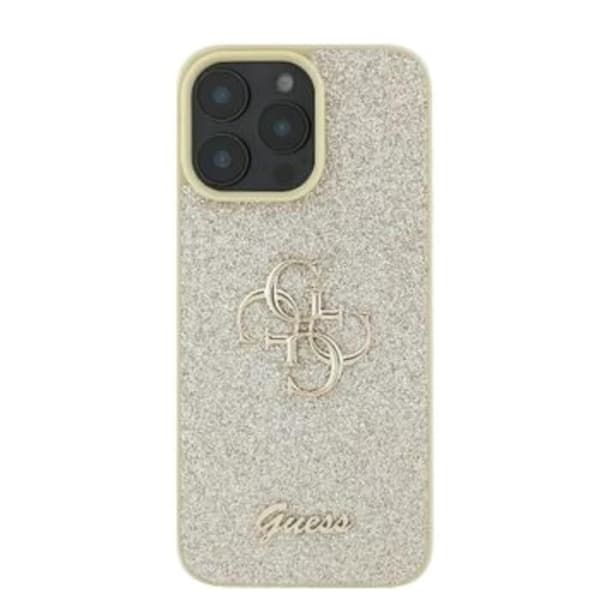 iPhone 16 Pro-fodral - Guess - Modell 4G-logotyp - Ekologiskt läder - Mjuk - Färg Guld