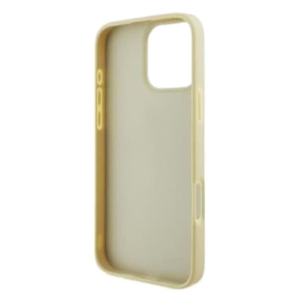 iPhone 16 Pro-fodral - Guess - Modell 4G-logotyp - Ekologiskt läder - Mjuk - Färg Guld