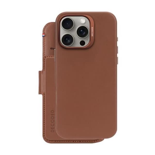 iPhone 16 Pro Max-fodral - Decoded - MagSafe-fodral - Full grain läder - Kortfack - Brun