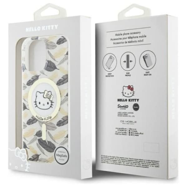 Hello Kitty IML Golden Leaves Case med MagSafe för iPhone 16 Pro Max 6.9" Vit - HKHMP16XHGLEH