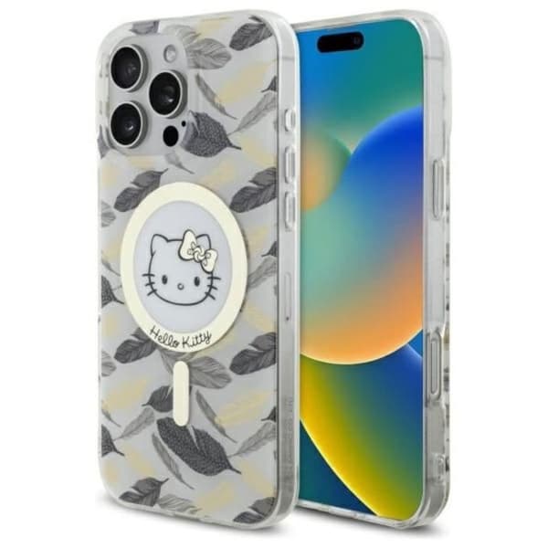 Hello Kitty IML Golden Leaves Case med MagSafe för iPhone 16 Pro Max 6.9" Vit - HKHMP16XHGLEH