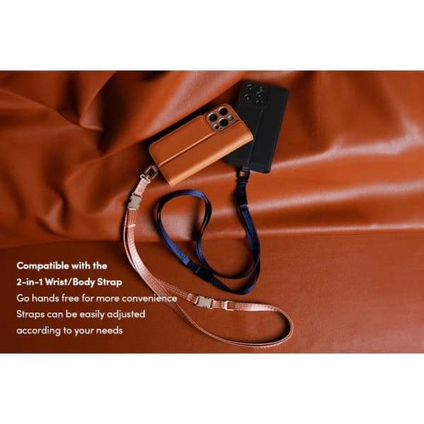 Moshi Overture MagSafe - 3-i-1 läderfodral med lock för iPhone 16 Pro (Kol svart)