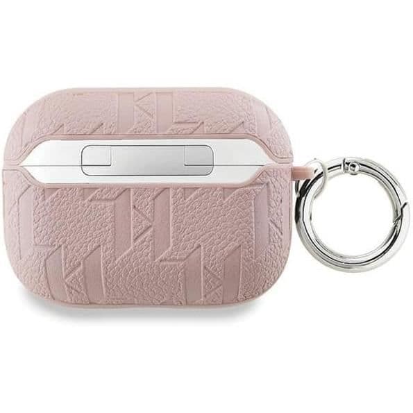 Coque AirPods Pro 2 - Karl Lagerfeld - Monogram Karl Head - Eco-läder - Rosa - Semi-hård
