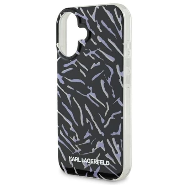 Coque för iPhone 16 Plus - Karl Lagerfeld Hardcase (KLHCHCP16MHZBZPKCCU) - Lila Zebra Med Snöre