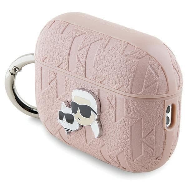 AirPods Pro 2 fodral - Karl Lagerfeld - Choupette - Ekologiskt läder - Rosa - Halvstyvt