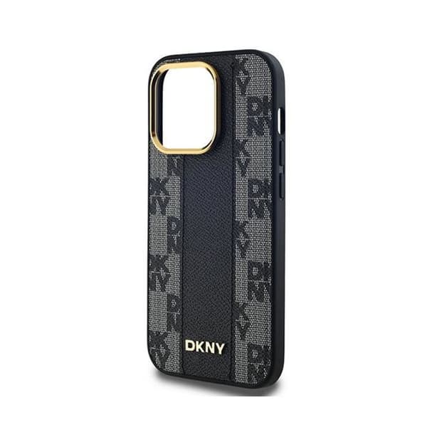 DKNY Rutig Cuir Mono Mönster MagSafe - Fodral för iPhone 13 Pro (Svart)