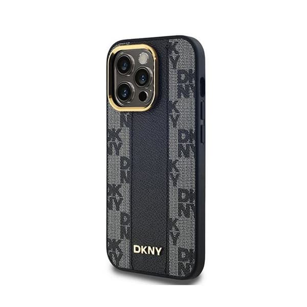 DKNY Rutig Cuir Mono Mönster MagSafe - Fodral för iPhone 13 Pro (Svart)