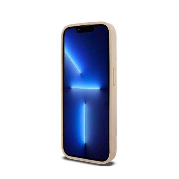 DKNY Monomönster, rutigt läder och tryckta ränder - iPhone 15 Pro-fodral (rosa)