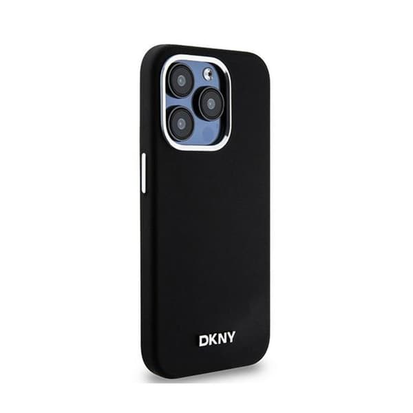 DKNY Liquid Silicone Small Metal Logo MagSafe - Fodral för iPhone 15 Pro (svart)